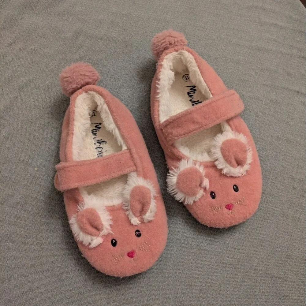 Mini Boden Pink Mary Jane Bunny Slippers EU Size 31 / Size 13 Kids